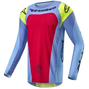 2024 Alpinestars Techstar Ocuri Light Blue/Yellow Fluo/Red Berry Jersey - Optimized for Performance