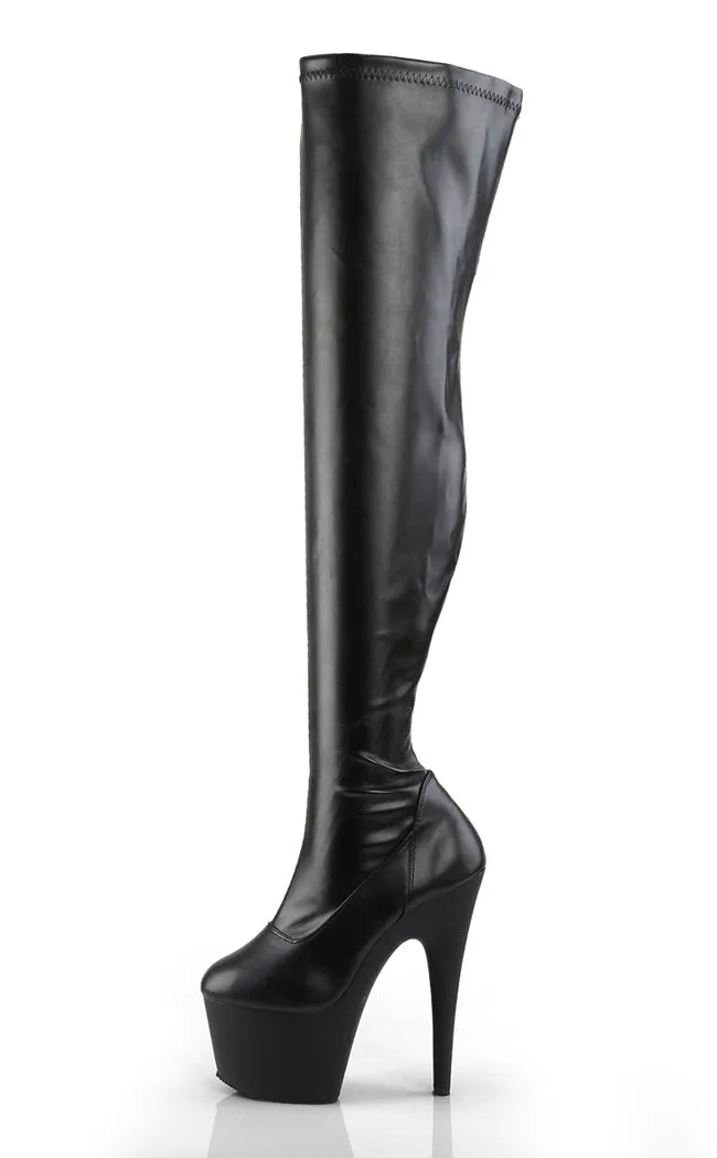 ADORE-3000 Black Vegan Leather Thigh Boots [In Stock]