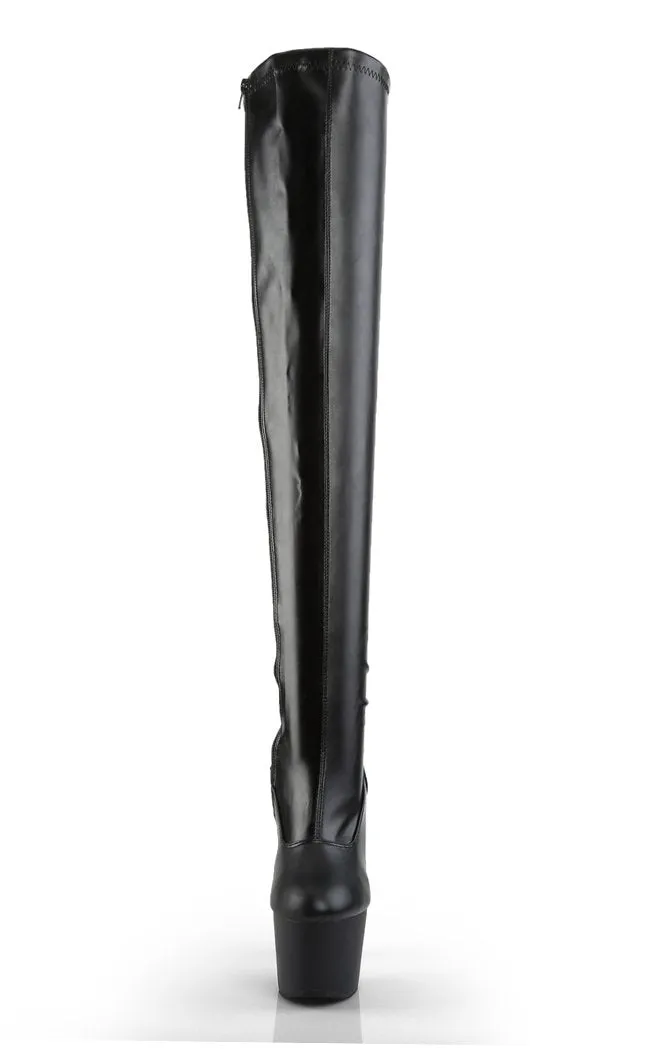 ADORE-3000 Black Vegan Leather Thigh Boots [In Stock]