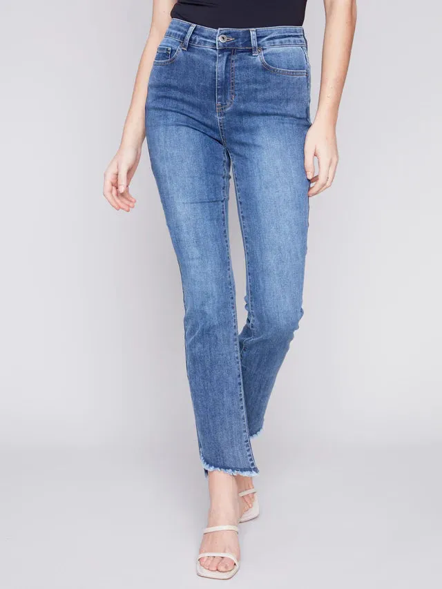 BOOTCUT JEANS WITH ASYMMETRICAL HEM