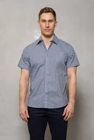 Brody Short Sleeve Print Shirt: Seascape