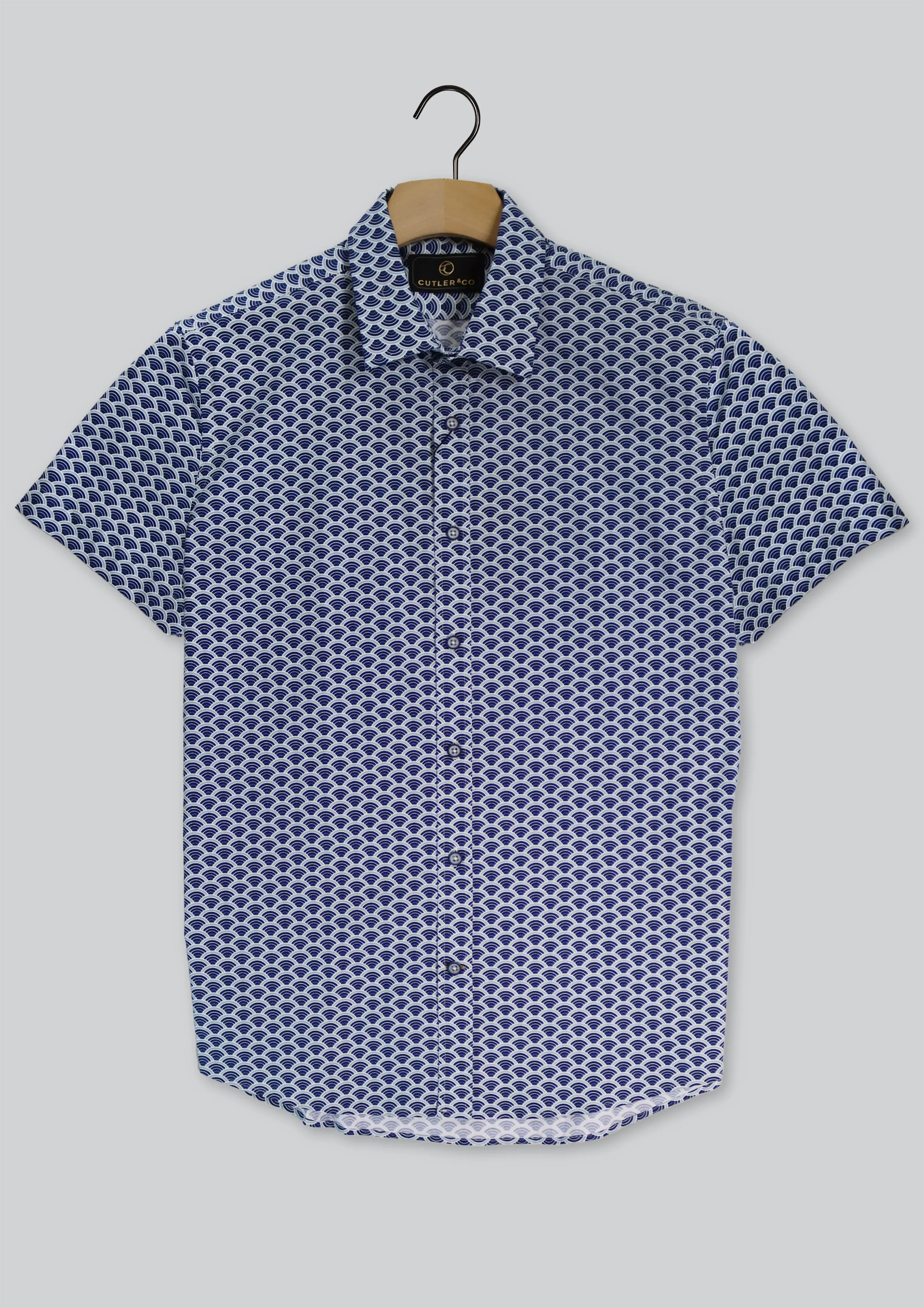 Brody Short Sleeve Print Shirt: Seascape