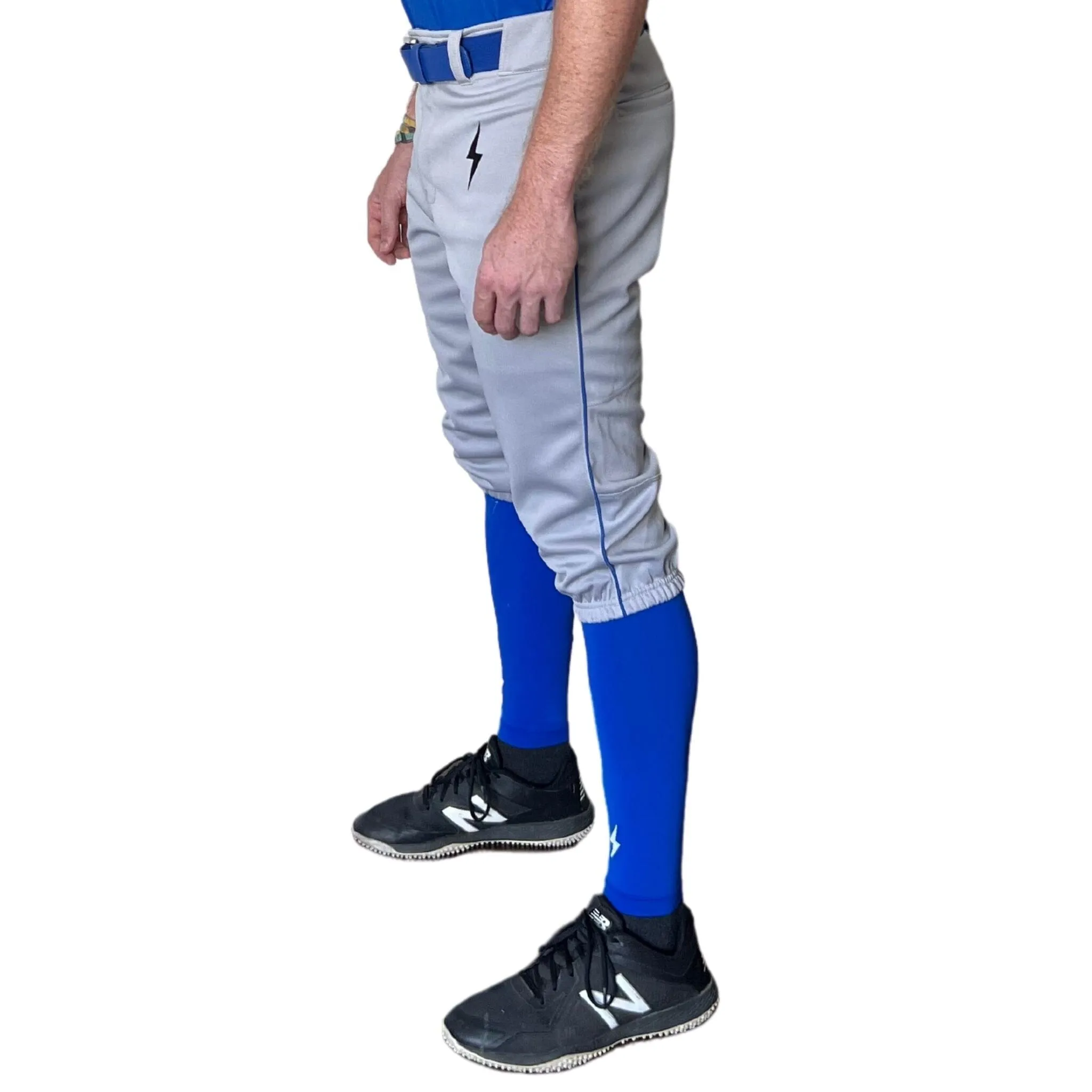 BRUCE BOLT Premium Pro Baseball Knicker - GREY w/ Royal