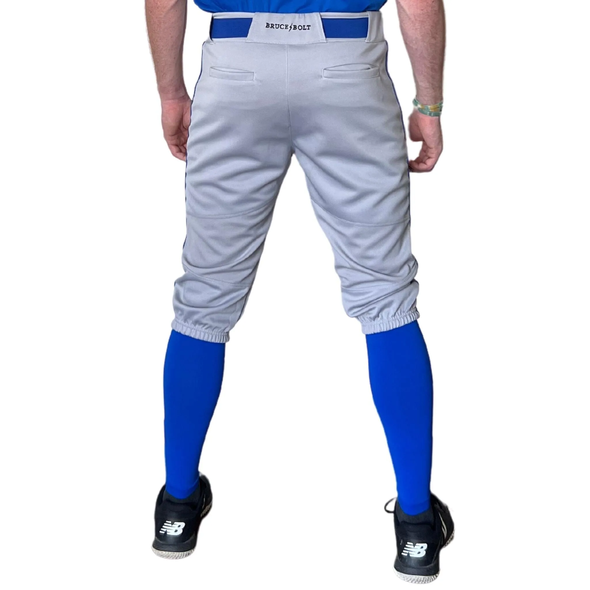 BRUCE BOLT Premium Pro Baseball Knicker - GREY w/ Royal