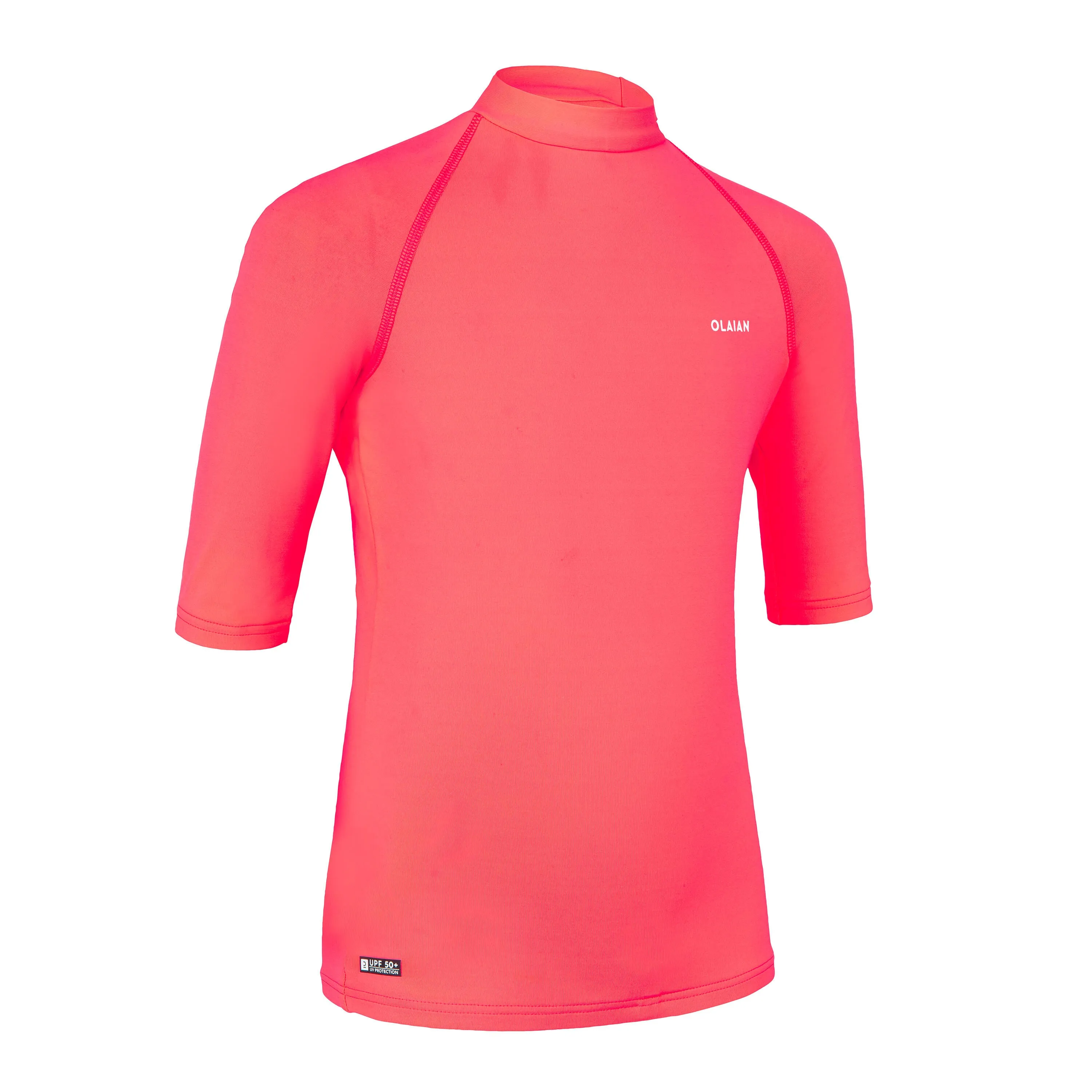 Children's UV shirt UV protection coral OLAIAN, neon coral pink