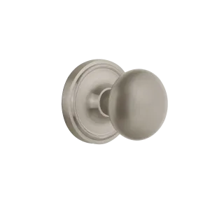 Classic Rosette with New York Knob in Satin Nickel