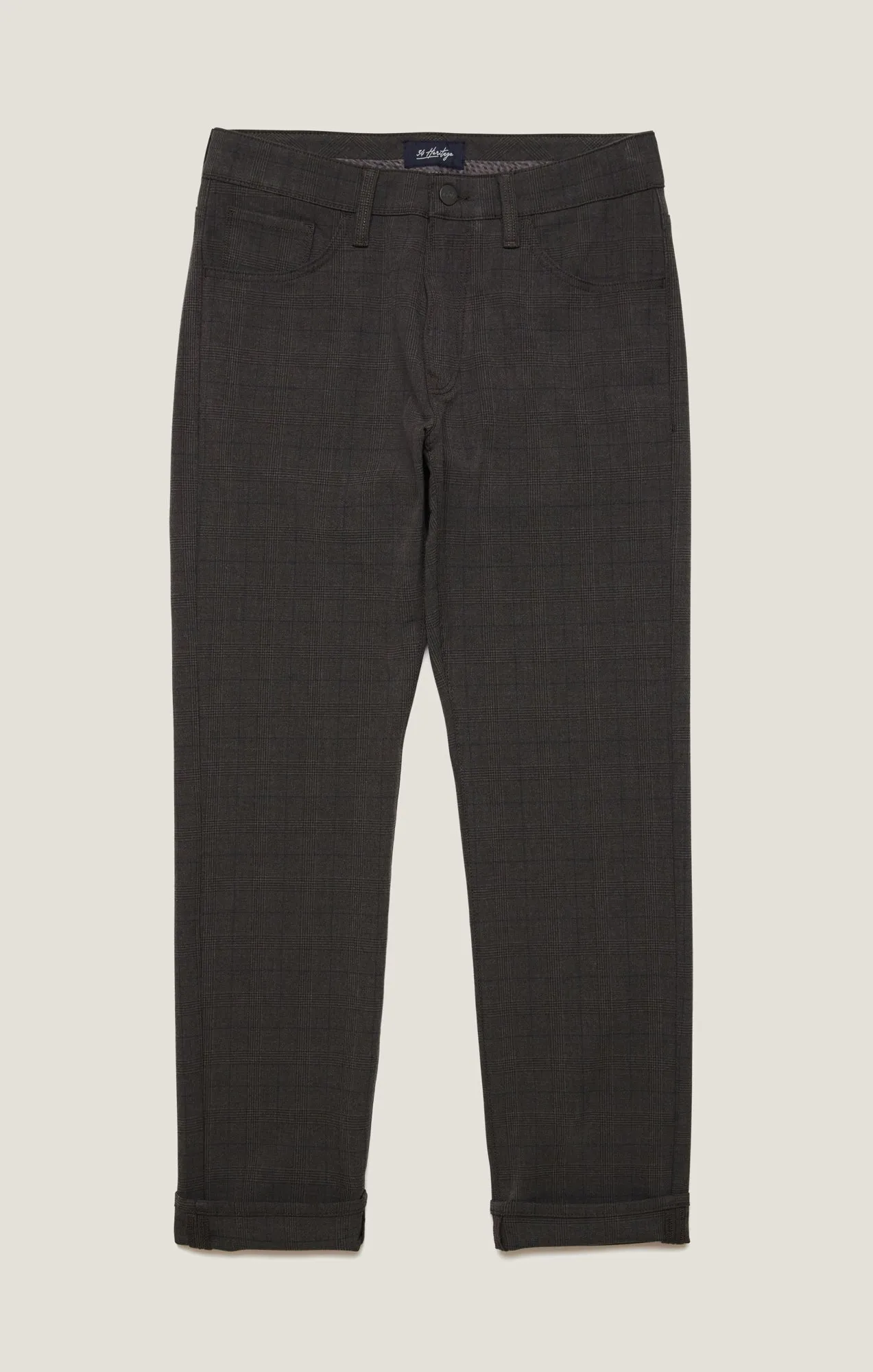 Courage Straight Leg Pants in Brown Elite Check