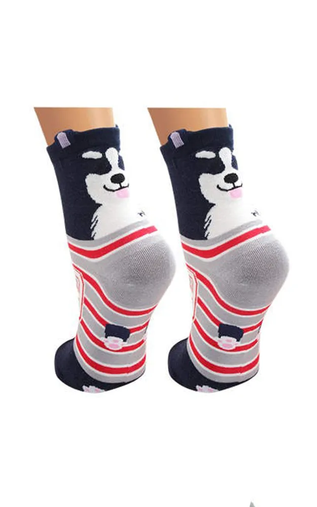 DB76120 Cute Animal Cartoon Cotton Casual Socks  (12prs Pack)