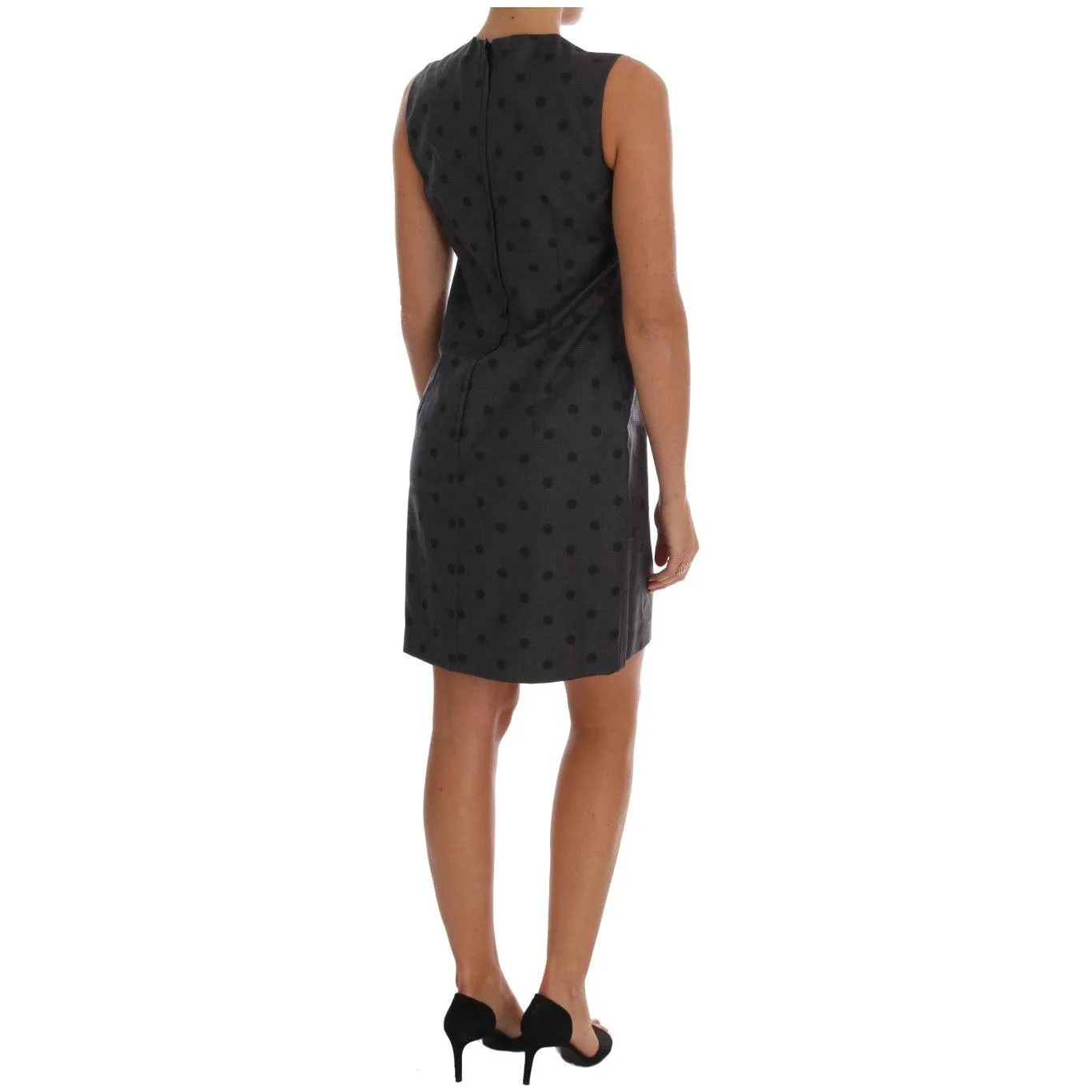 Dolce & Gabbana Chic Sleeveless Polka Dot Wool Dress