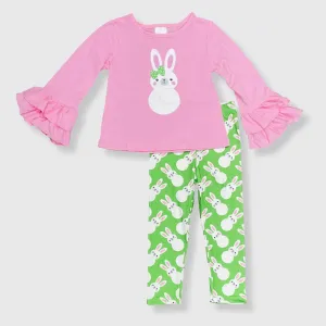 Easter Pink Green Bunny Outfit Kids