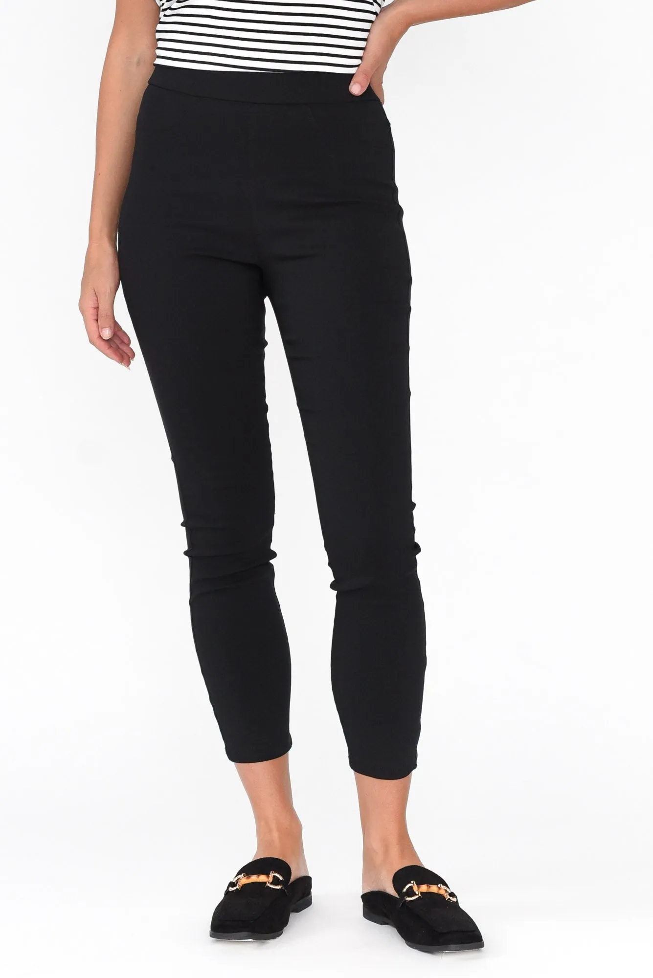 Ezra Black 7/8 Stretch Pants