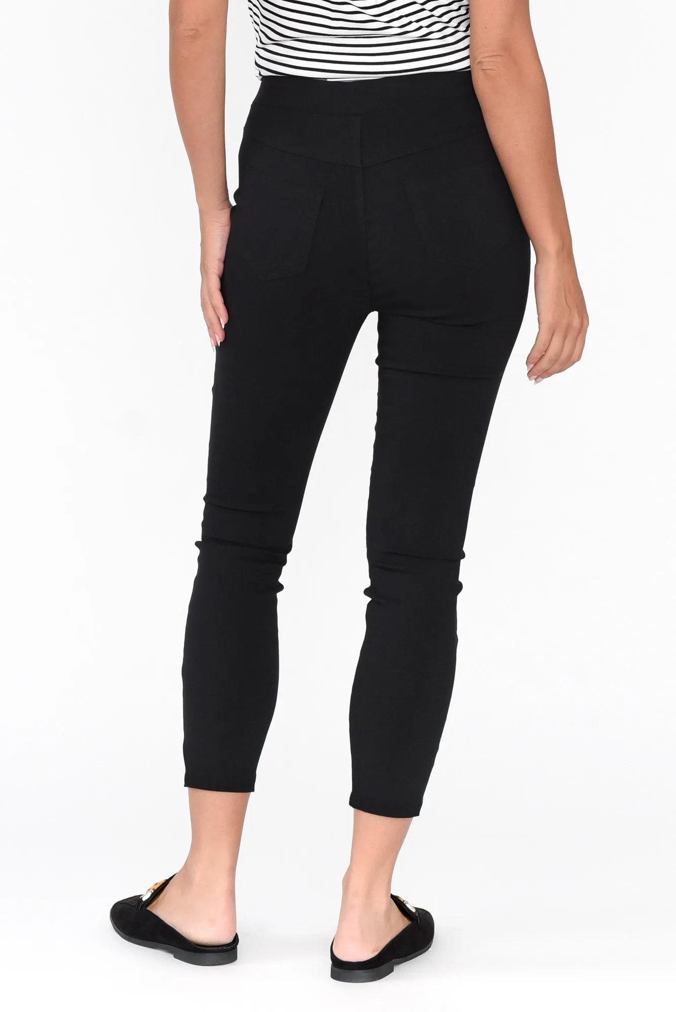 Ezra Black 7/8 Stretch Pants