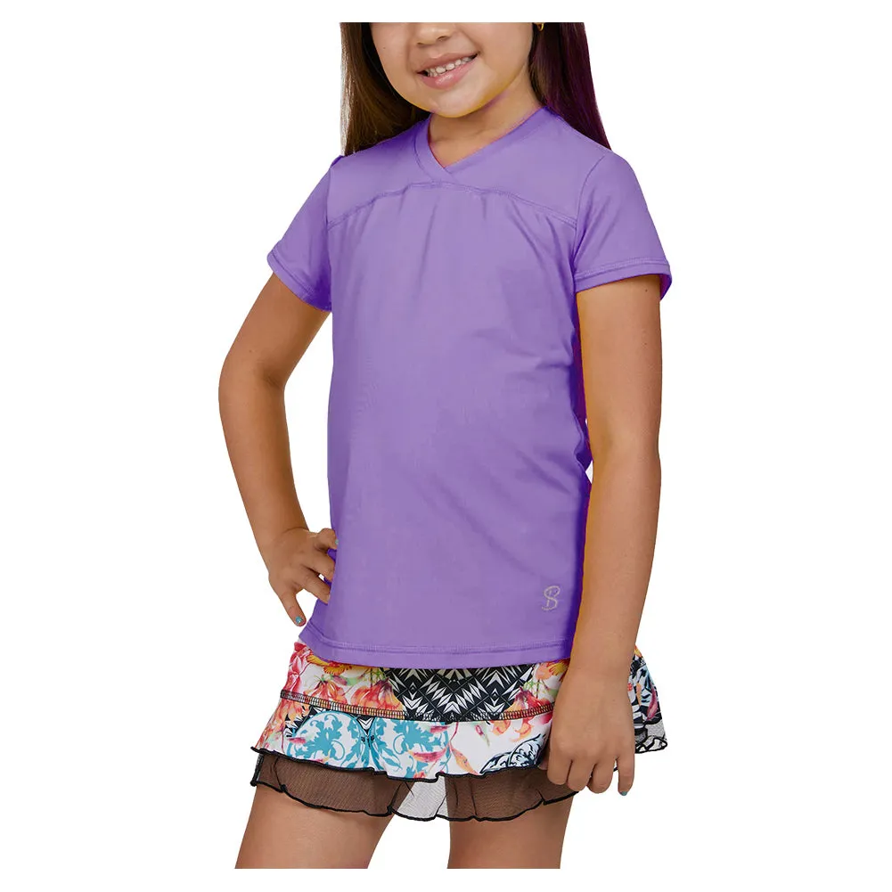 Girls' UV Colors Short Sleeve Tennis Top Amethyst