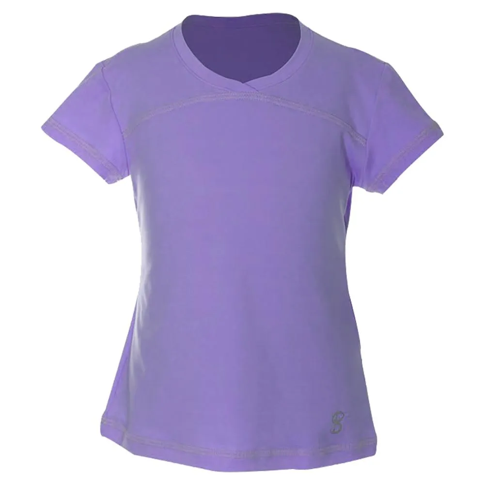 Girls' UV Colors Short Sleeve Tennis Top Amethyst