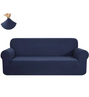 High Stretch Sofa Couch Slipcover Three Seat-Blue