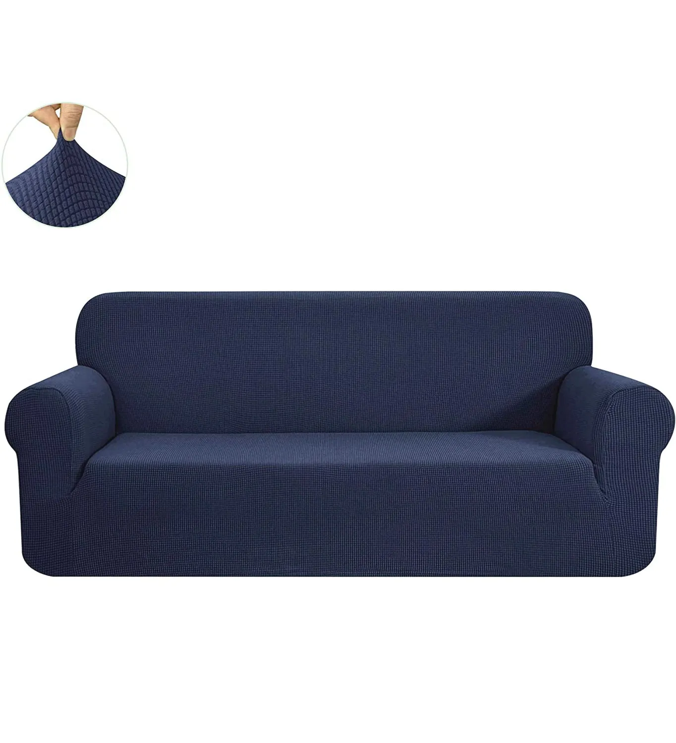 High Stretch Sofa Couch Slipcover Three Seat-Blue