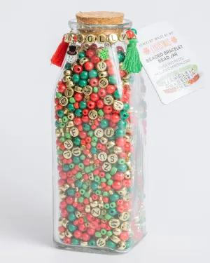 Holly Jolly Christmas Milk Bottle Bead Jar