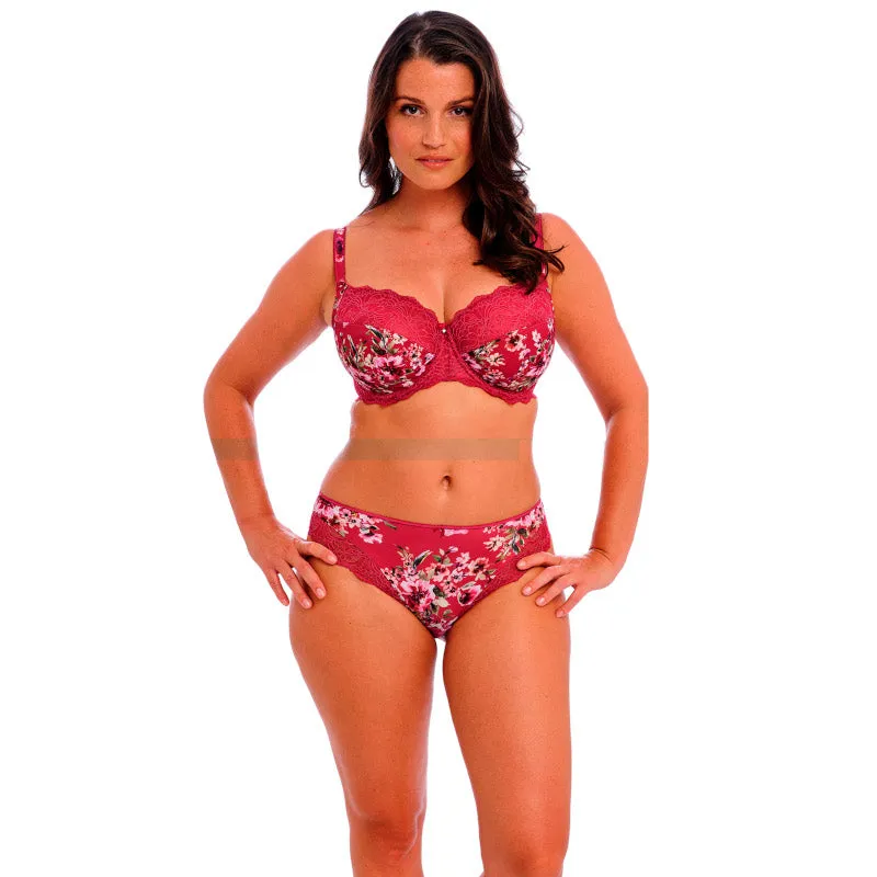 Lucia Brief Panty Cherry Red Floral Print - Fantasie