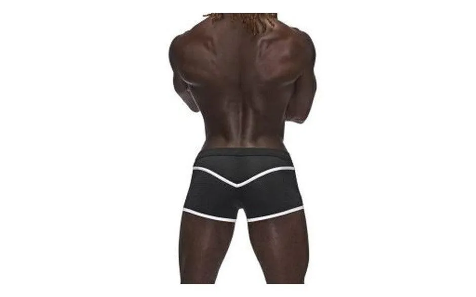 Male Power Sport Mesh Mini Short Black