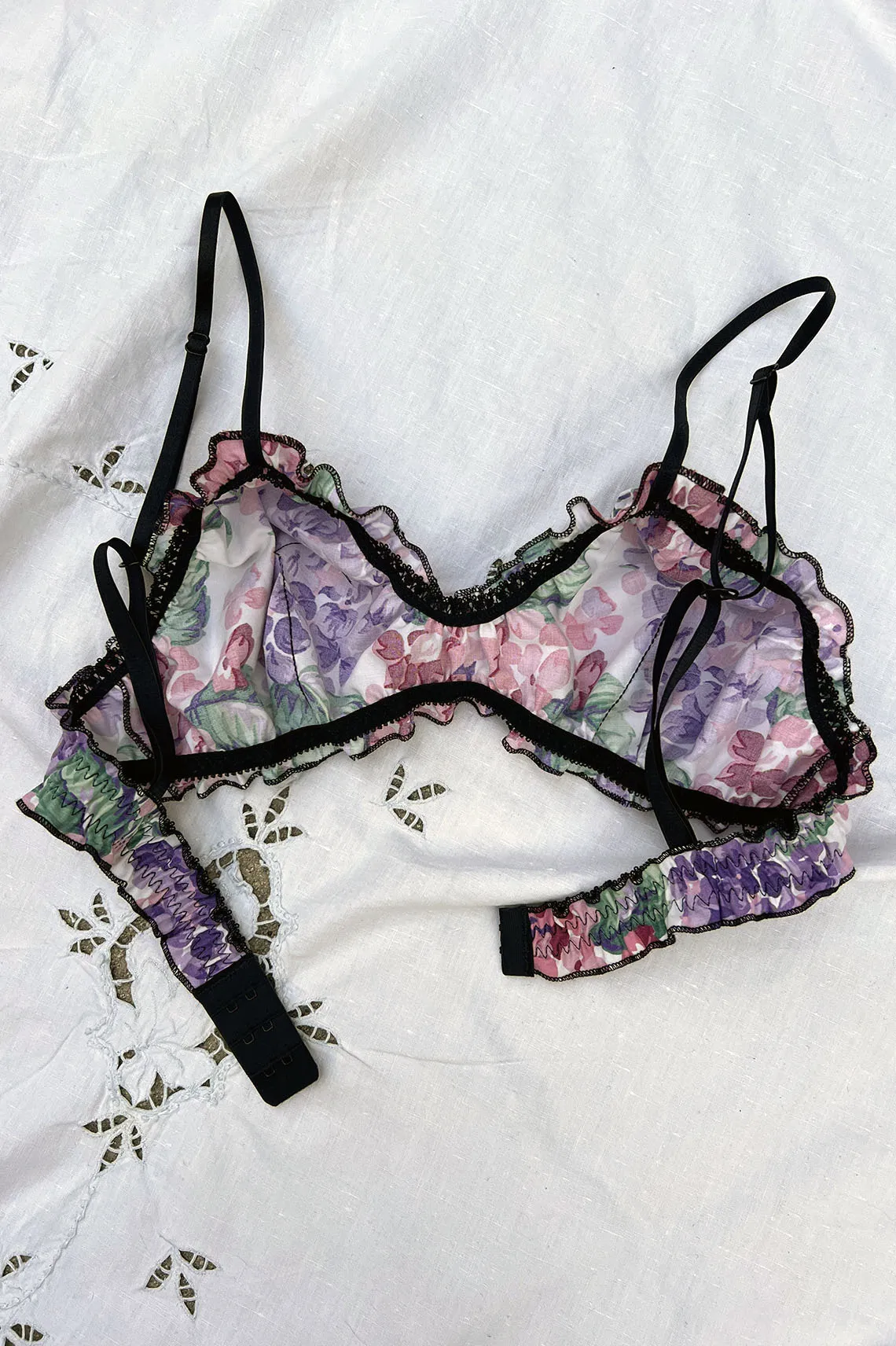 Oleander Bralette in Hydrangea Print