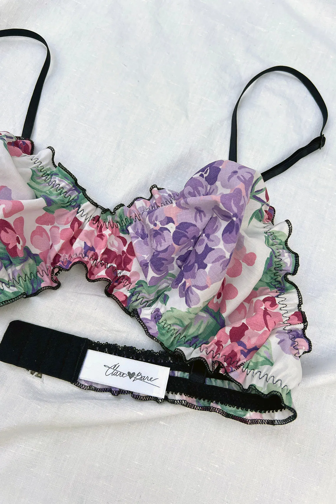 Oleander Bralette in Hydrangea Print