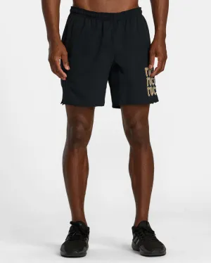 RVCA Yogger Stretch Elastic Waist Shorts 17" - BLACK ARCH