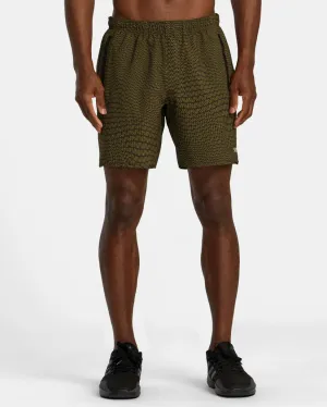 RVCA Yogger Stretch Elastic Waist Shorts 17" - VA WARP CHOCOLATE