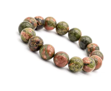 Unakite Beads stone, stretch elastic bracelet, jewelry