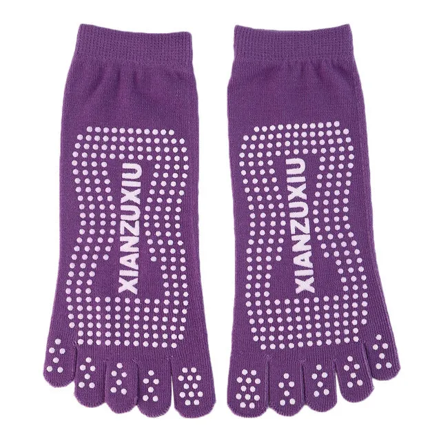 Women Five-toe Yoga Gym Dance Sport Exercise Non-Slip Massage Fitness Socks free shipping